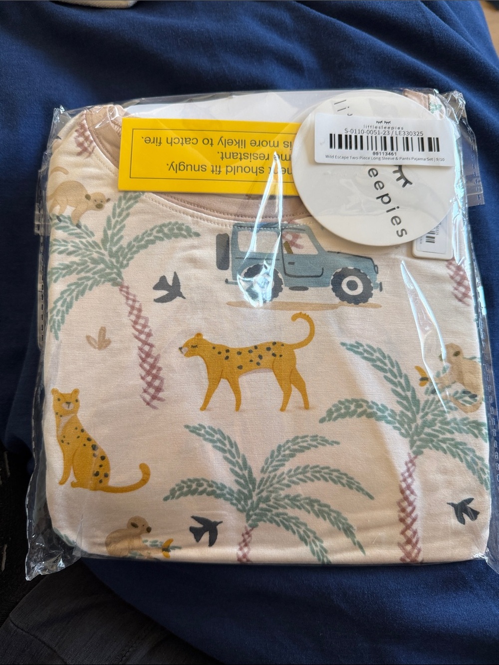 Little Sleepies Mustard & Sage Cheetah Pajama Set